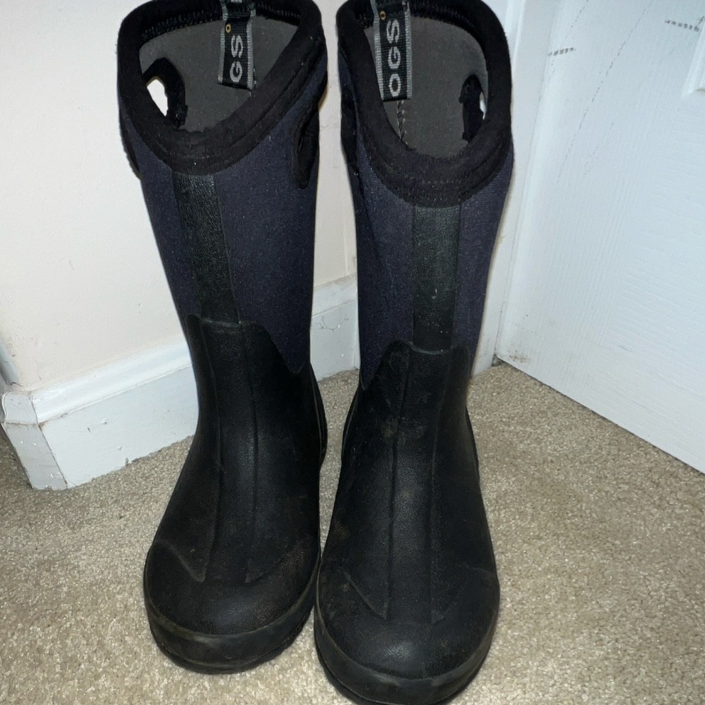 Bogs Classic High HA Black Rain Boots US 1 EU 31 Unisex Kids Waterproof